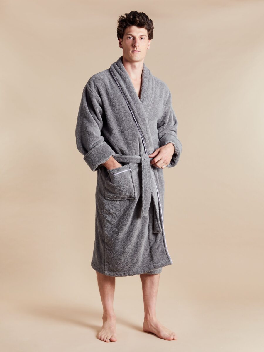 His & Hers Grey Towelling Dressing Gown Bundle - Europa - Image 2