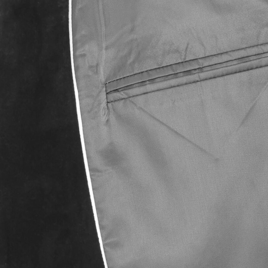 Made to measure Men's Single breasted Italian Velvet Blazer - Black - Image 6
