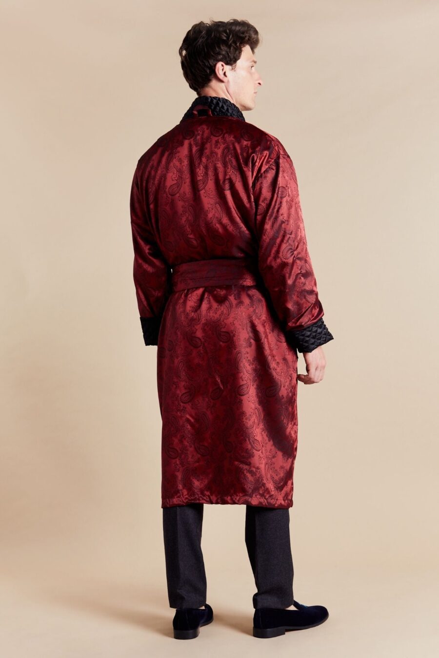 Rental Gable Mens Long Smoking Jacket - Image 5