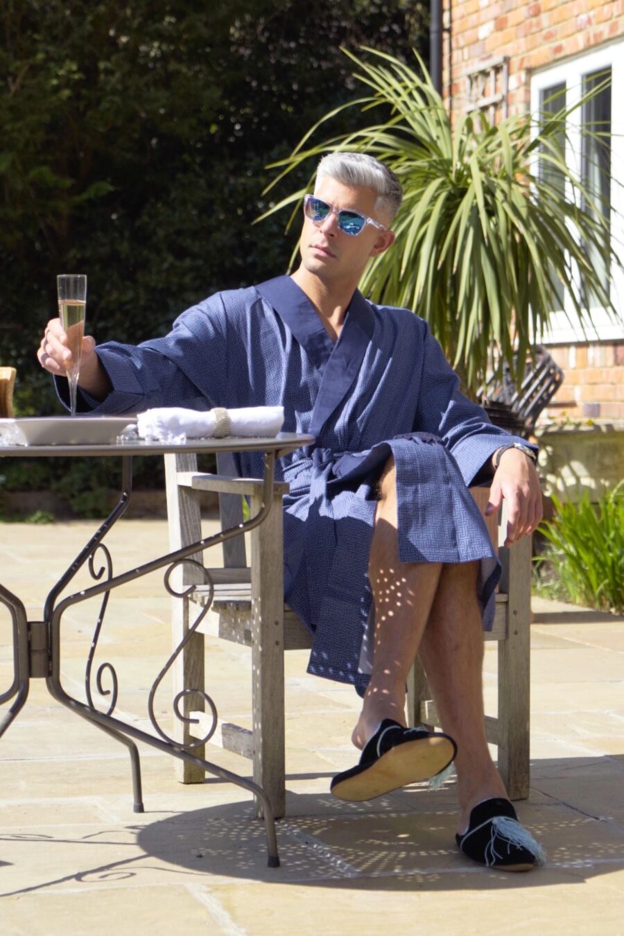 Yasimi Lightweight Men’s Dressing Gown – Oxford Grey Comfort Robe - Image 3